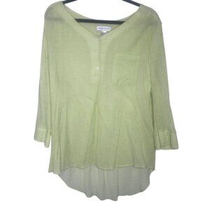 Christopher & Banks Tunic Top Womens XL Light Green Long Sleeve Blouse Flowy She